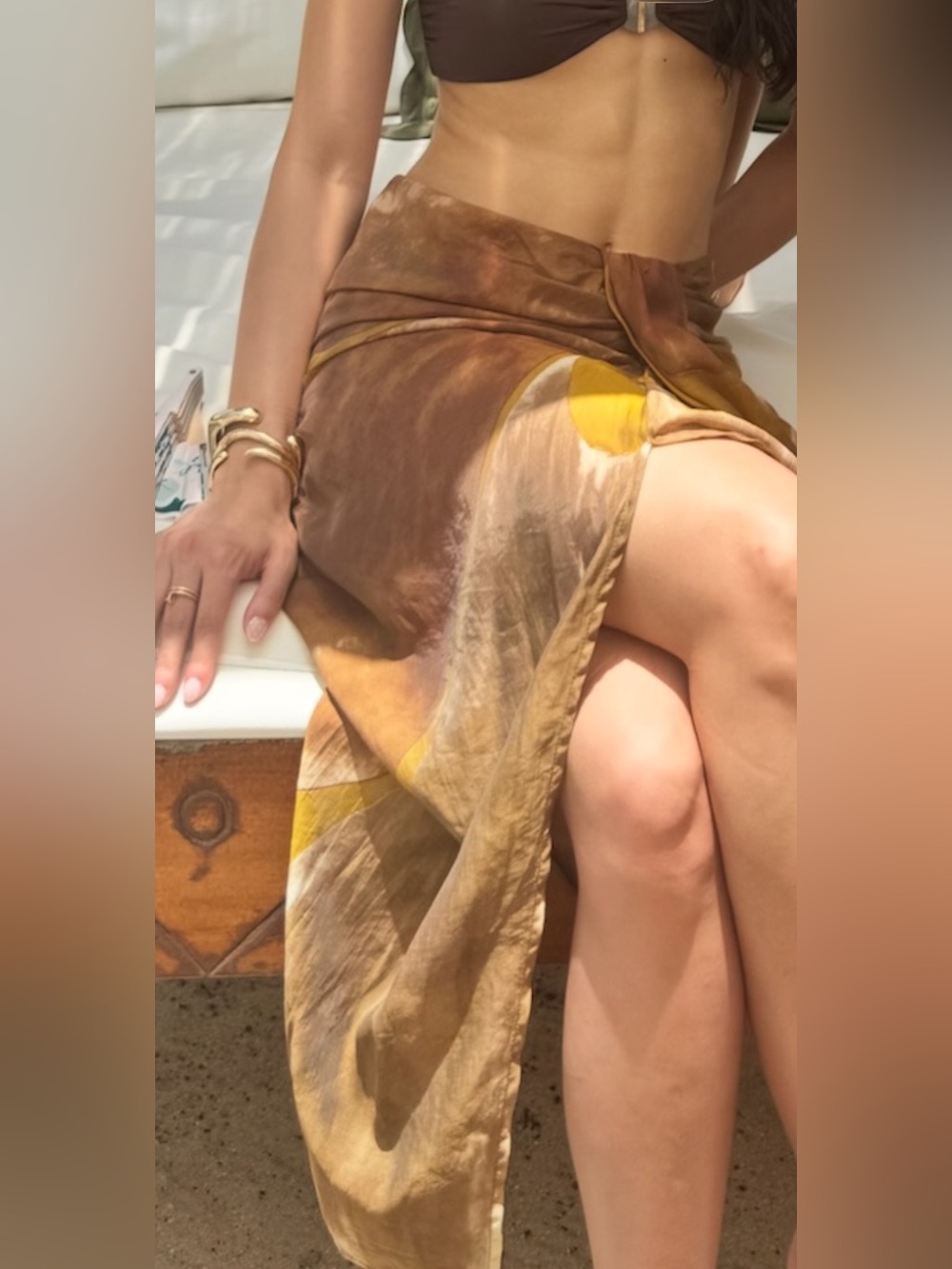 Zara Beach Sarong Wrap in Brown
